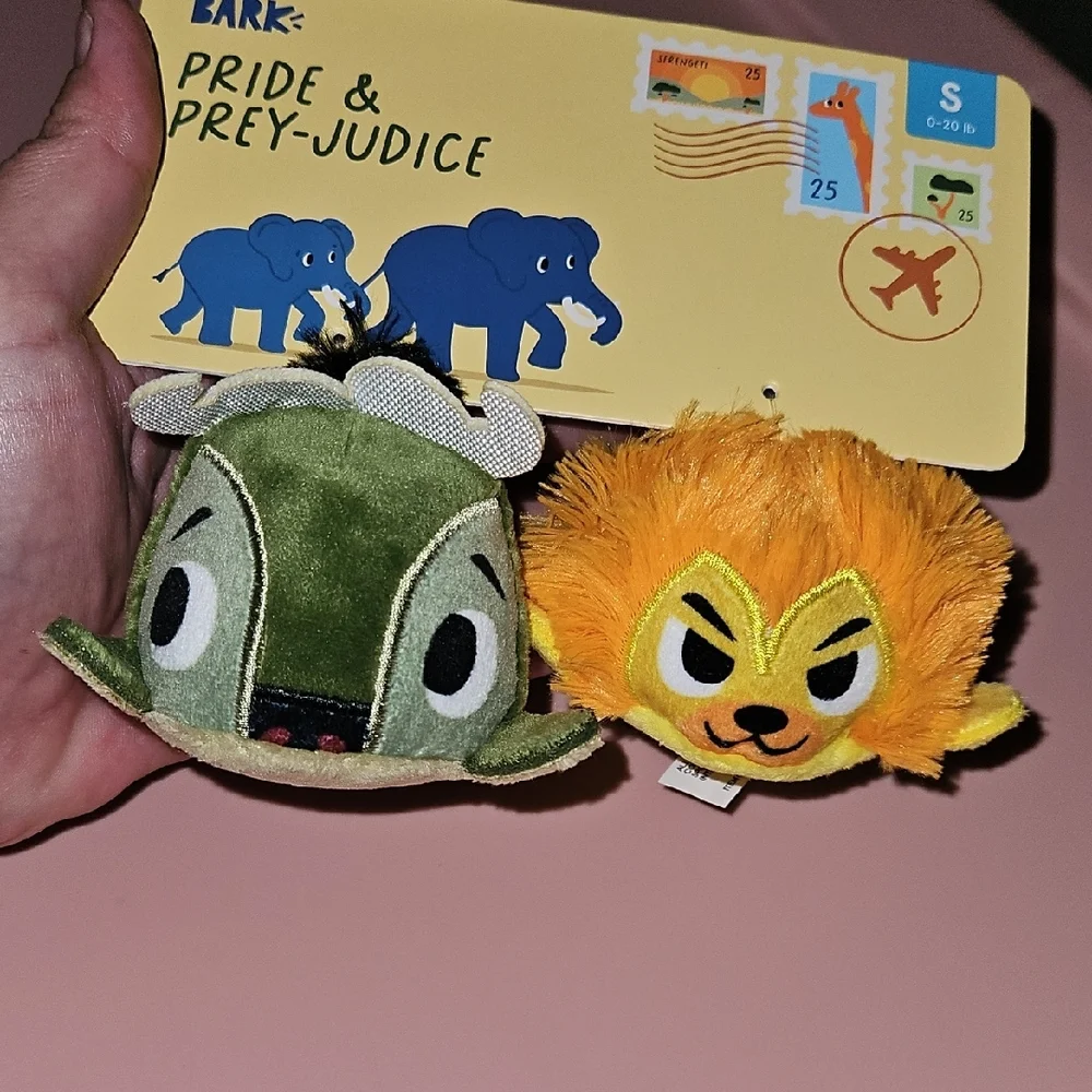 Bark Pride & Prey-Judice Green and Orange Dog Toys